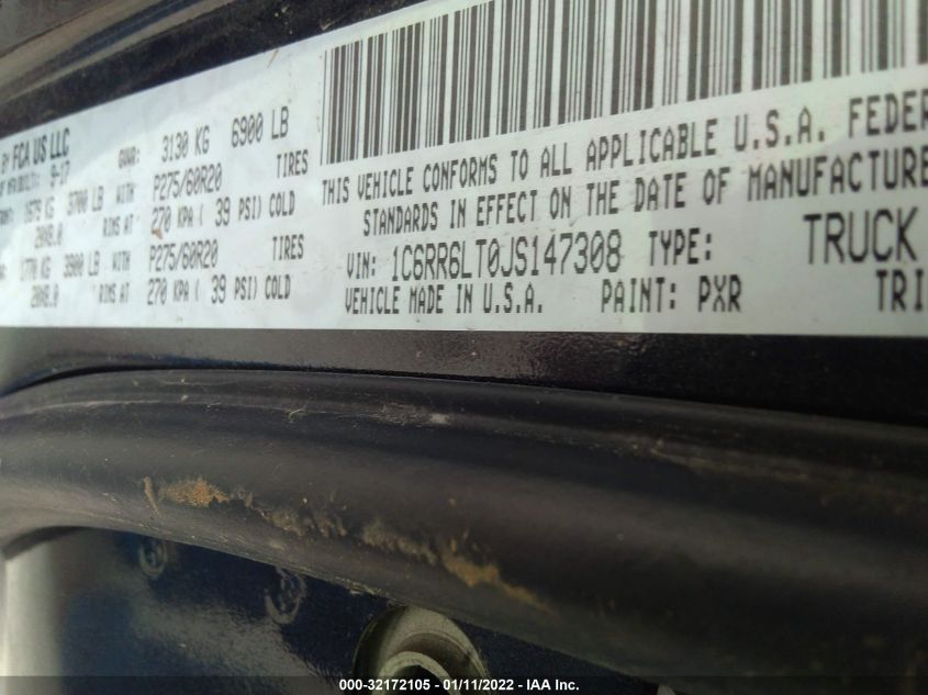 2018 RAM 1500 LONE STAR 1C6RR6LT0JS147308