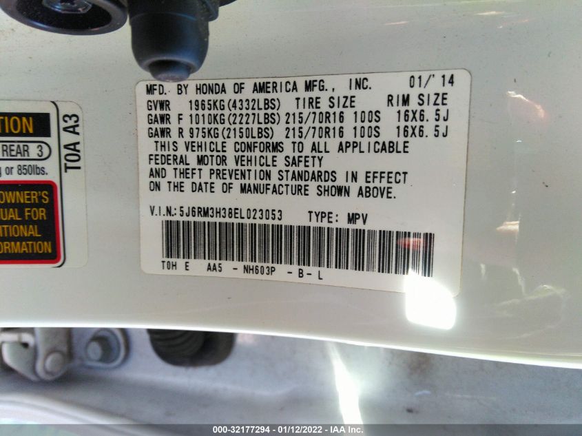 2014 HONDA CR-V LX 5J6RM3H38EL023053