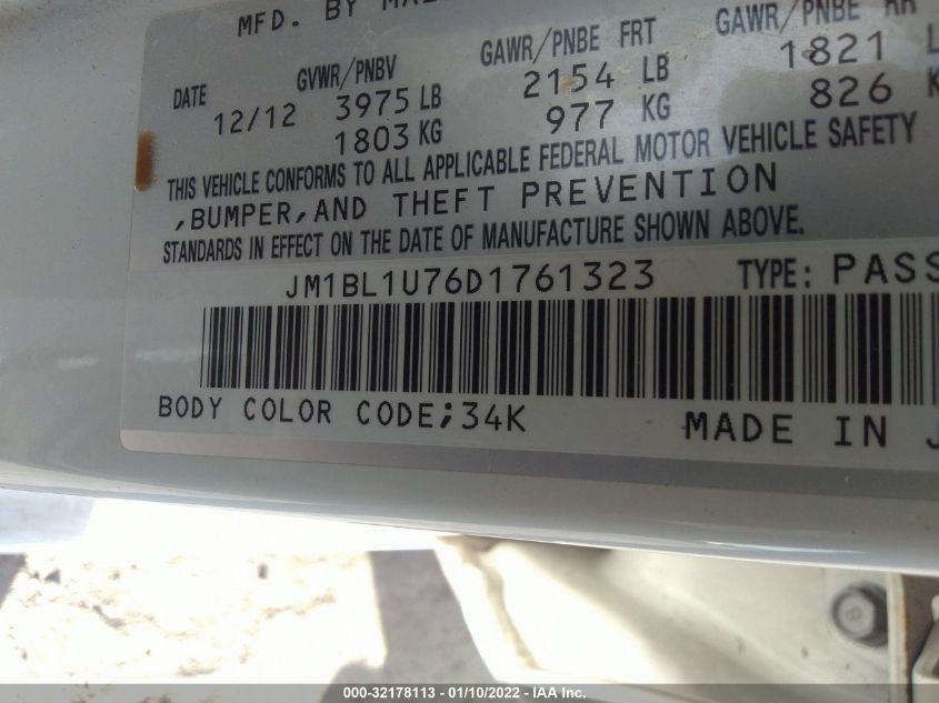 2013 MAZDA MAZDA3 I SPORT JM1BL1U76D1761323