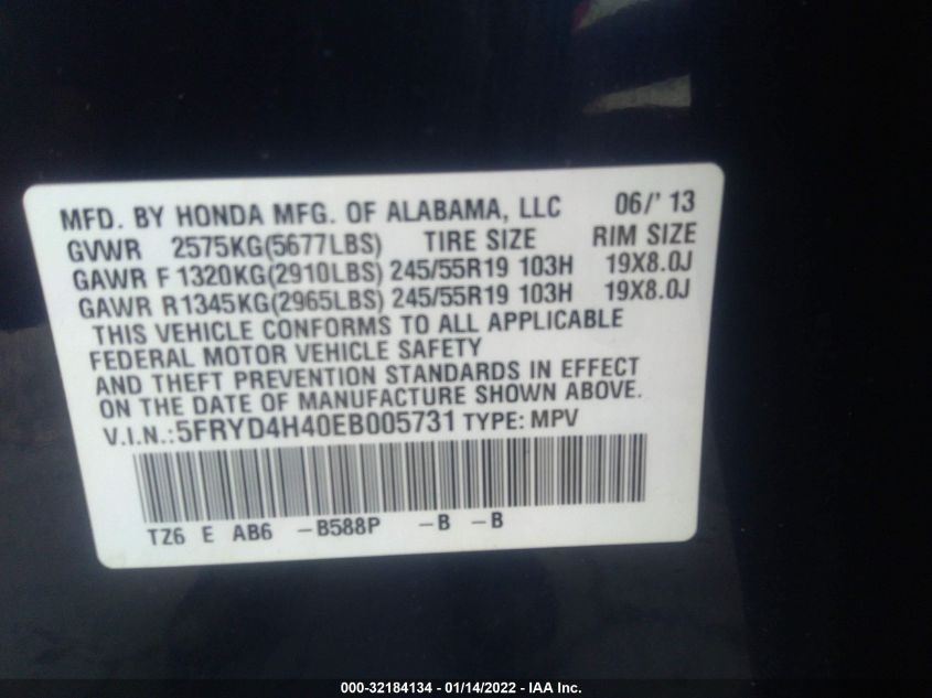 2014 ACURA MDX TECH PKG 5FRYD4H40EB005731