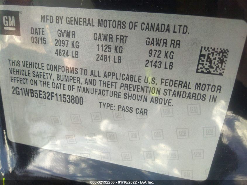 2015 CHEVROLET IMPALA LIMITED LT 2G1WB5E32F1153800