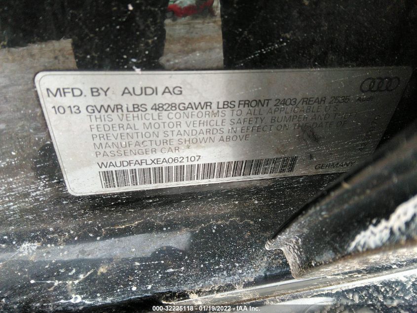 2014 AUDI A4 PREMIUM WAUDFAFLXEA062107