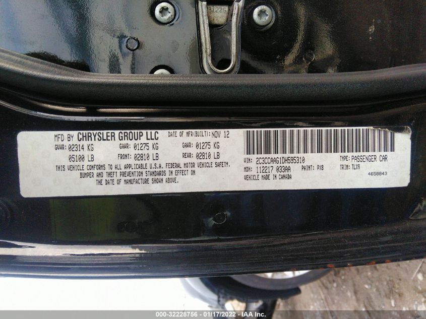 2013 CHRYSLER 300 2C3CCAAG1DH595310