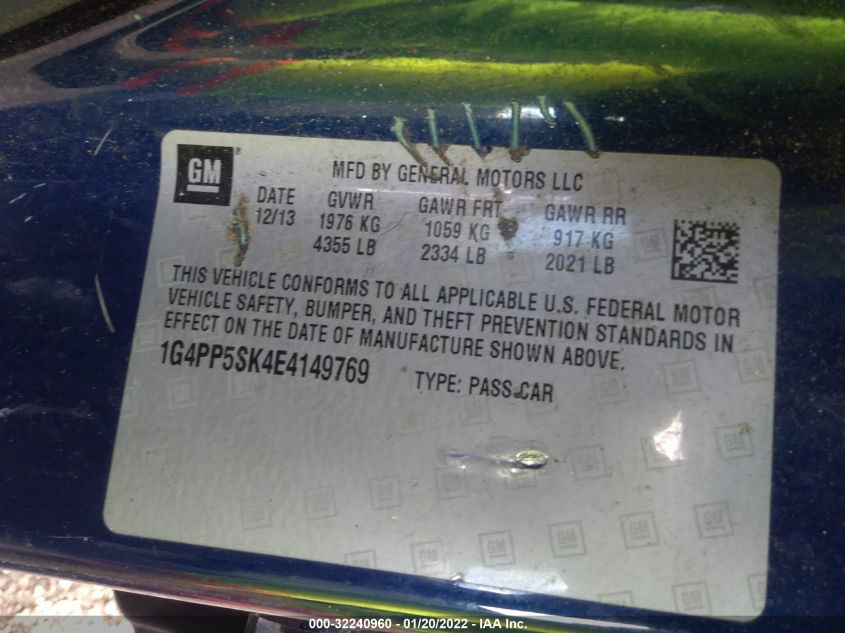 2014 BUICK VERANO 1G4PP5SK4E4149769