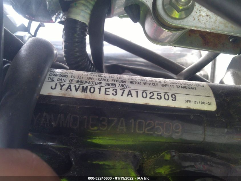 2007 YAMAHA XVS650 JYAVM01E37A102509