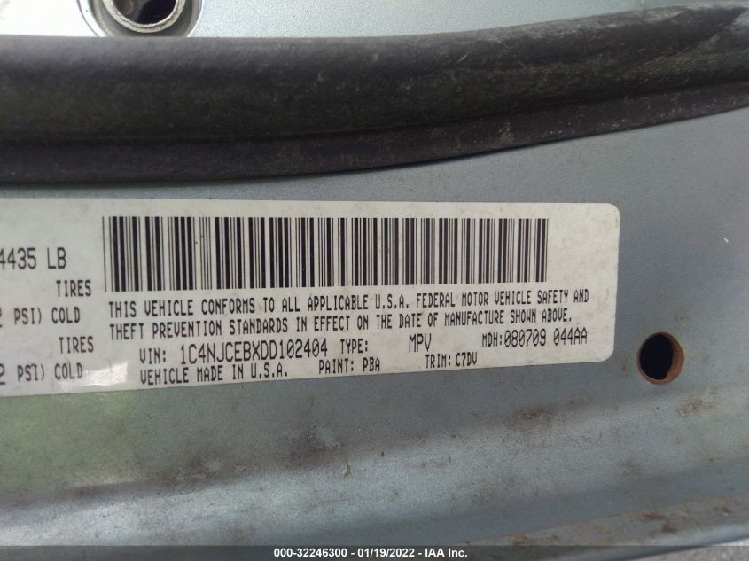 2013 JEEP COMPASS LATITUDE 1C4NJCEBXDD102404