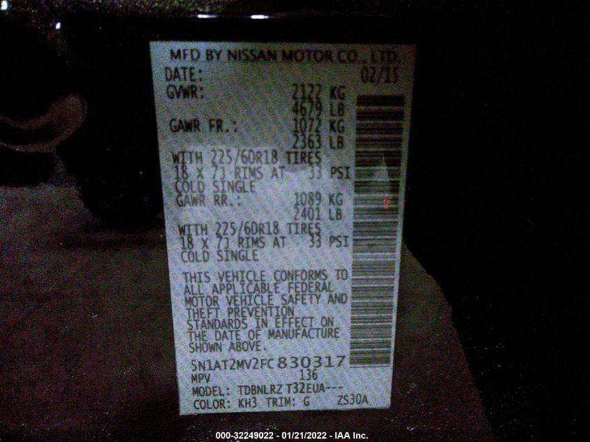 Nissan Rogue 2015 -auction- 8