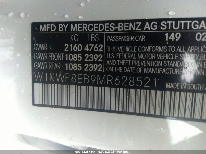 W1KWF8EB9MR628521 2021 MERCEDES-BENZ C-CLASS, photo no. 9