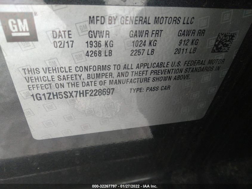 2017 CHEVROLET MALIBU PREMIER - 1G1ZH5SX7HF228697