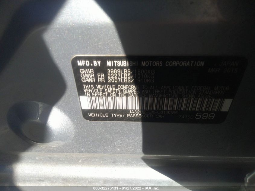 2015 MITSUBISHI LANCER ES JA32U2FUXFU019285