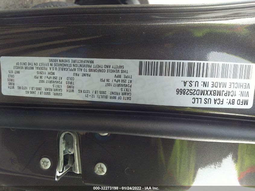 2021 JEEP CHEROKEE TRAILHAWK 1C4PJMBXXMD252866