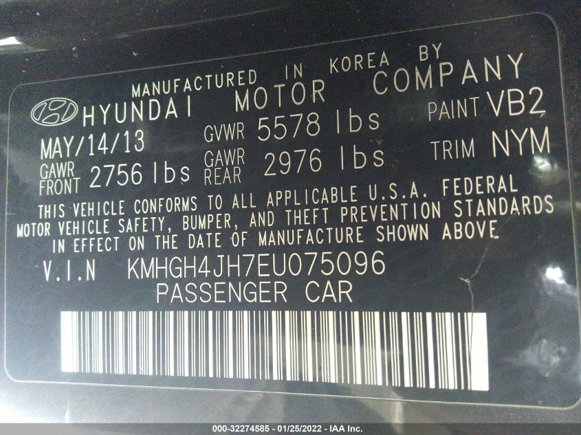 2014 HYUNDAI EQUUS ULTIMATE KMHGH4JH7EU075096