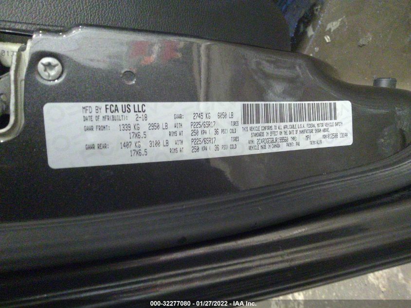 2018 DODGE GRAND CARAVAN GT 2C4RDGEG8JR199560