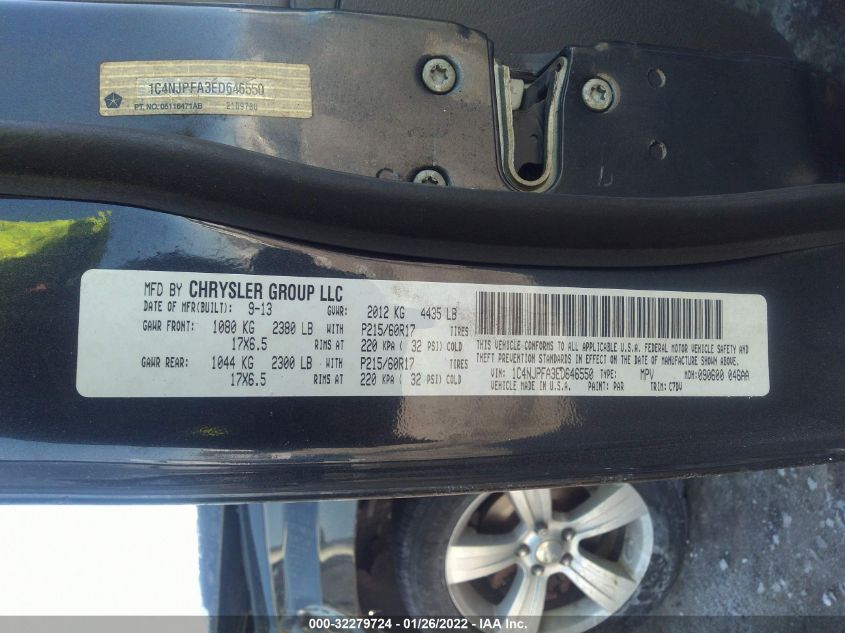 2014 JEEP PATRIOT LATITUDE 1C4NJPFA3ED646550