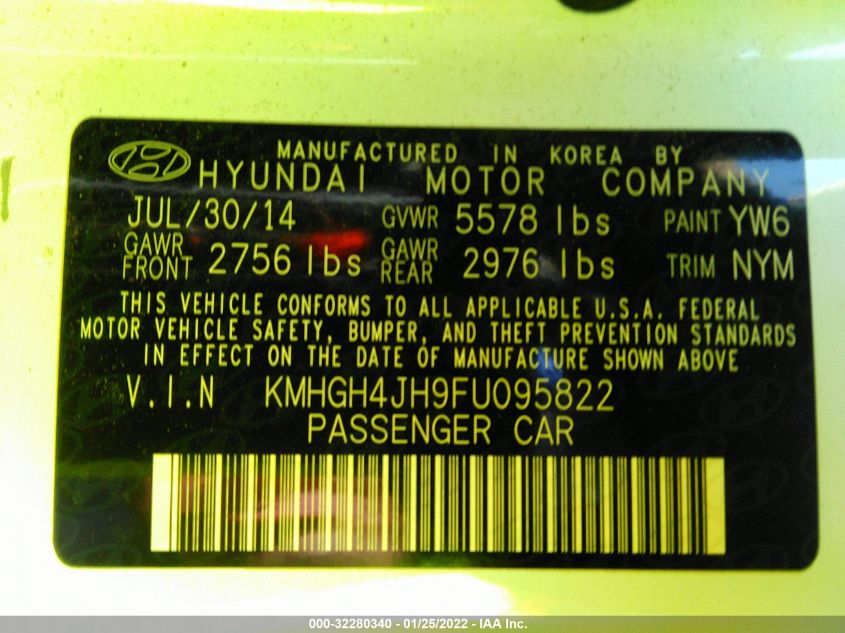 2015 HYUNDAI EQUUS ULTIMATE KMHGH4JH9FU095822
