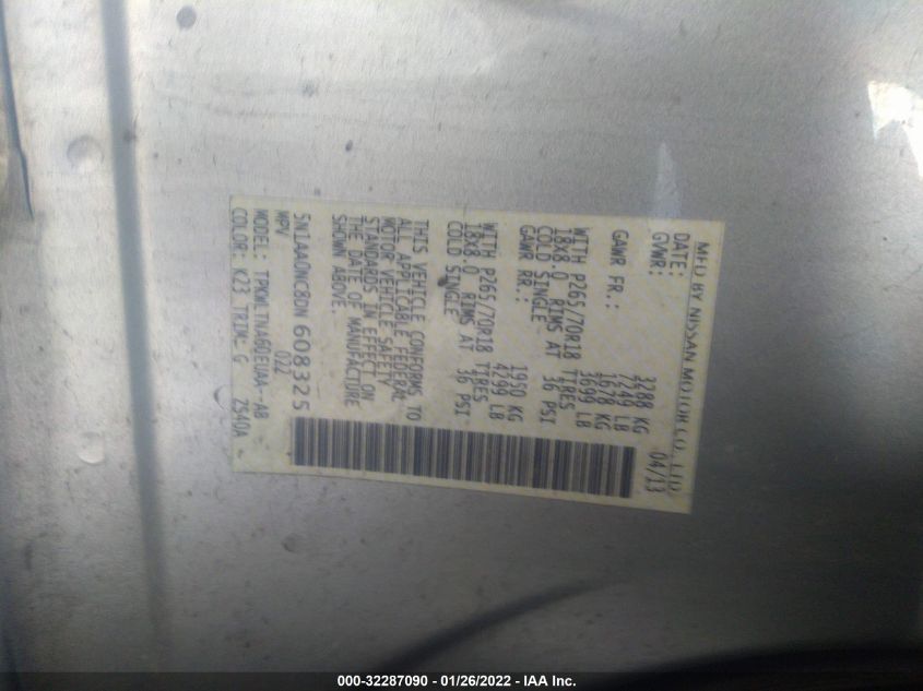 2013 NISSAN ARMADA SV 5N1AA0NC8DN608325