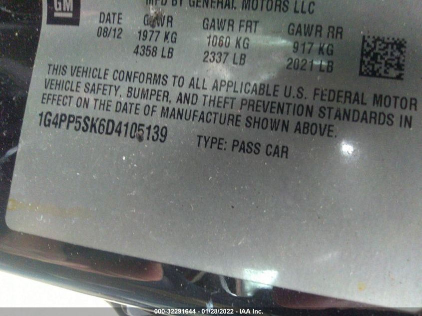 2013 BUICK VERANO 1G4PP5SK6D4105139