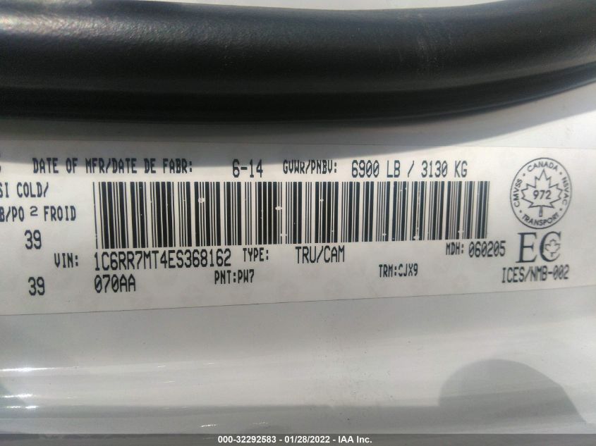 2014 RAM 1500 SPORT 1C6RR7MT4ES368162
