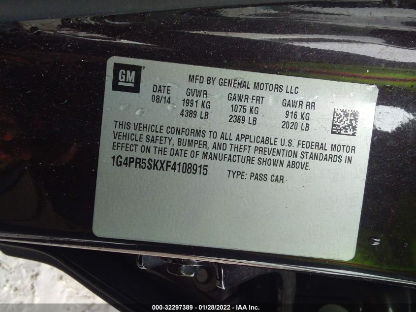 2015 BUICK VERANO CONVENIENCE GROUP 1G4PR5SKXF4108915