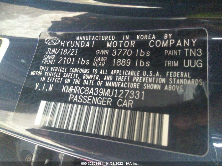 2021 HYUNDAI VENUE DENIM KMHRC8A39MU127331