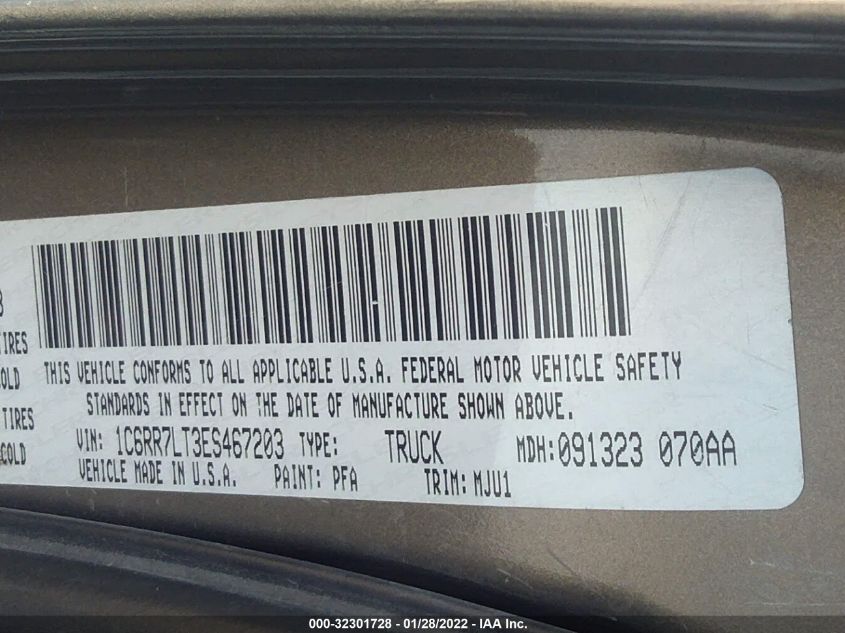 2014 RAM 1500 BIG HORN 1C6RR7LT3ES467203