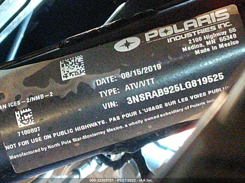2020 POLARIS RZR PRO XP PREMIUM 3NSRAB925LG819525