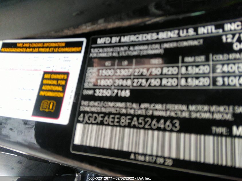 2015 MERCEDES-BENZ GL-CLASS GL 450 4JGDF6EE8FA526463