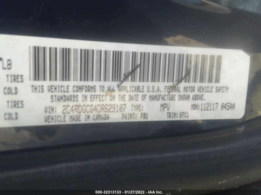 2013 DODGE GRAND CARAVAN SXT 2C4RDGCG4DR629107