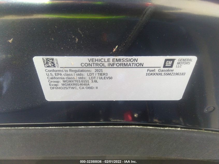 2021 GMC ACADIA DENALI 1GKKNXLS5MZ196183