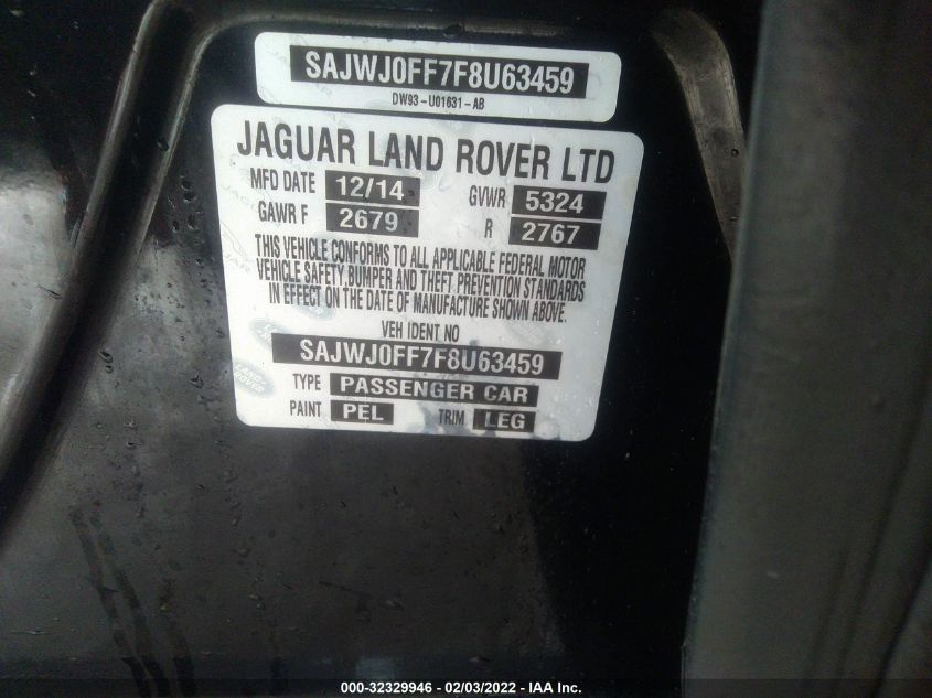 2015 JAGUAR XF V6 SAJWJ0FF7F8U63459