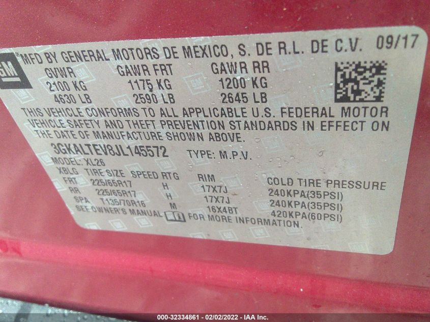 2018 GMC TERRAIN SLE 3GKALTEV8JL145572