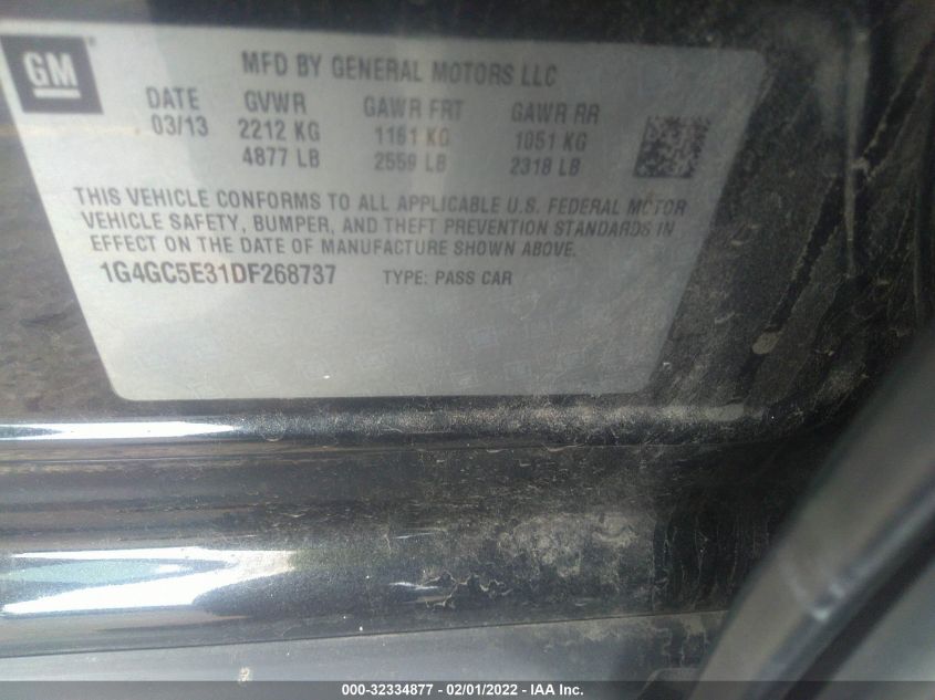 2013 BUICK LACROSSE LEATHER 1G4GC5E31DF268737