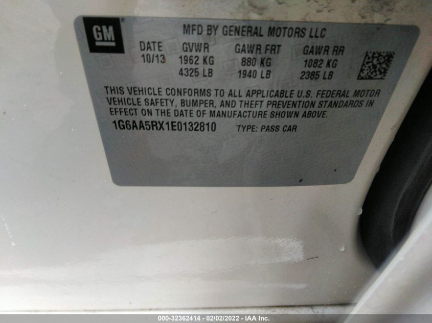 2014 CADILLAC ATS STANDARD RWD 1G6AA5RX1E0132810