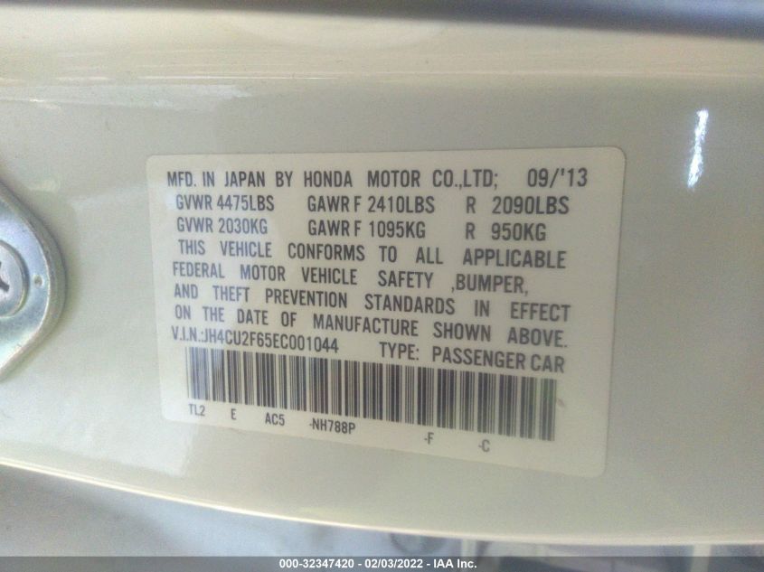 2014 ACURA TSX TECH PKG JH4CU2F65EC001044