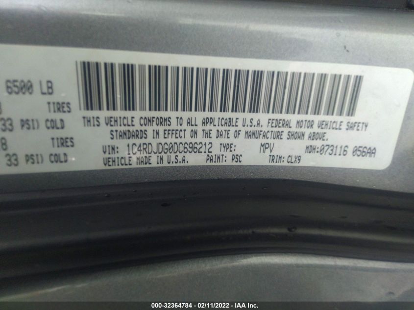 2013 DODGE DURANGO CREW 1C4RDJDG0DC696212