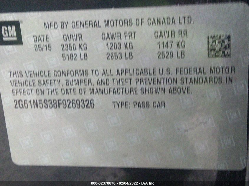 2015 CADILLAC XTS LUXURY 2G61N5S38F9269326
