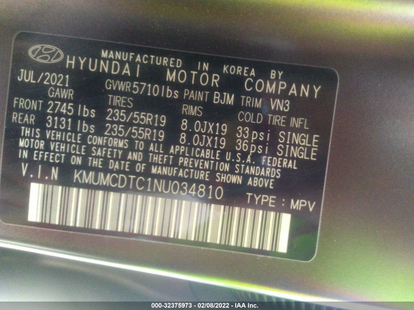 2022 GENESIS GV70 3.5T SPORT KMUMCDTC1NU034810