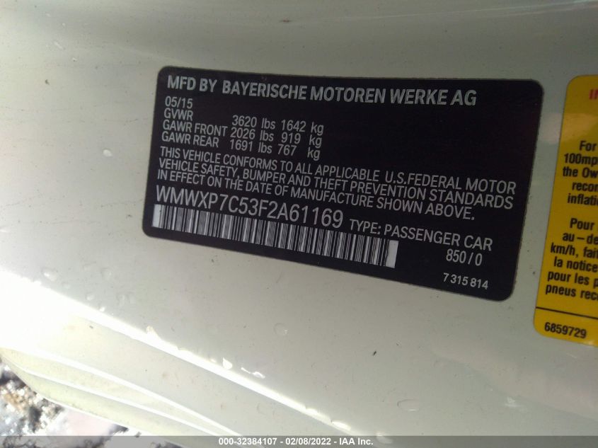 2015 MINI COOPER HARDTOP S WMWXP7C53F2A61169