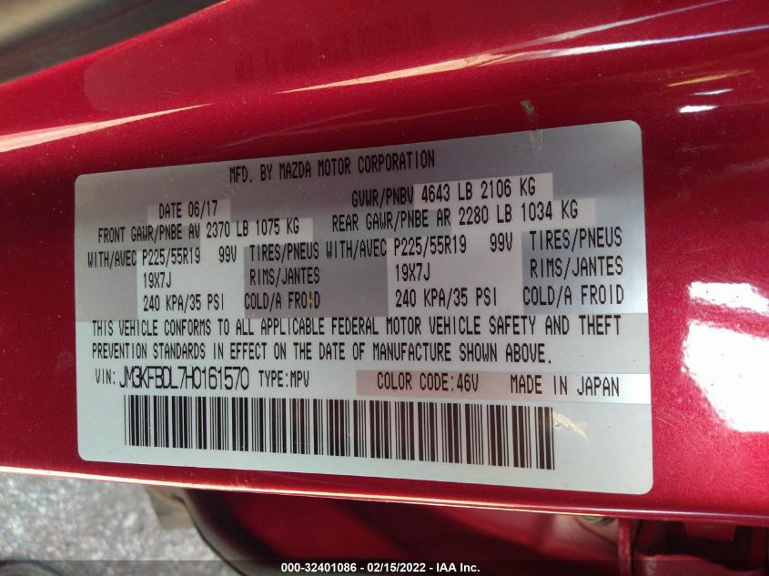 2017 MAZDA CX-5 GRAND TOURING JM3KFBDL7H0161570