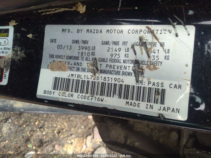 2013 MAZDA MAZDA3 I TOURING JM1BL1L72D1831904