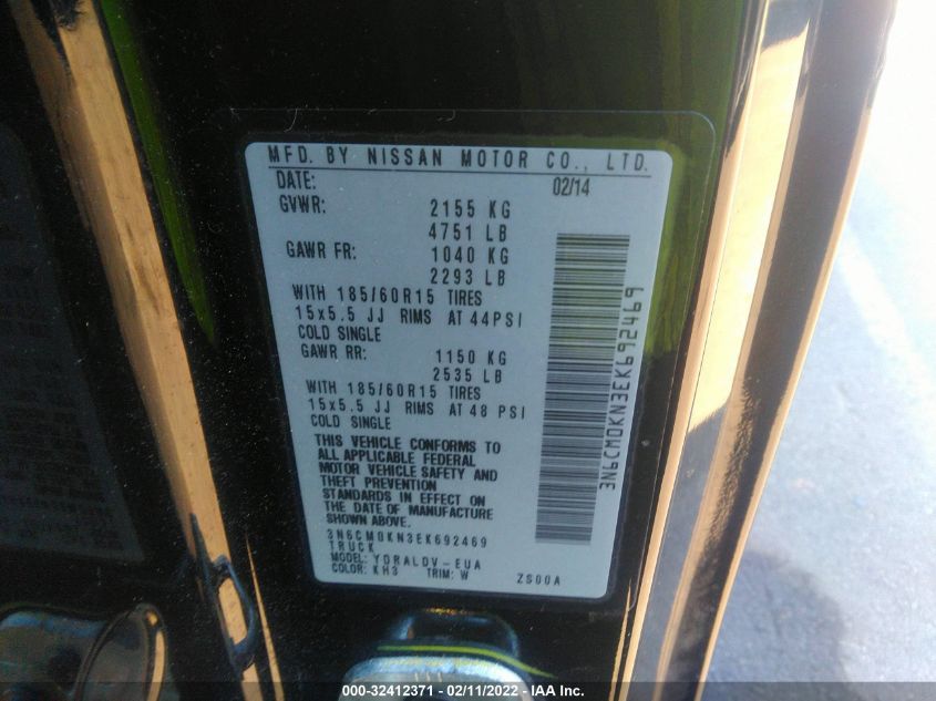 2014 NISSAN NV200 S 3N6CM0KN3EK692469