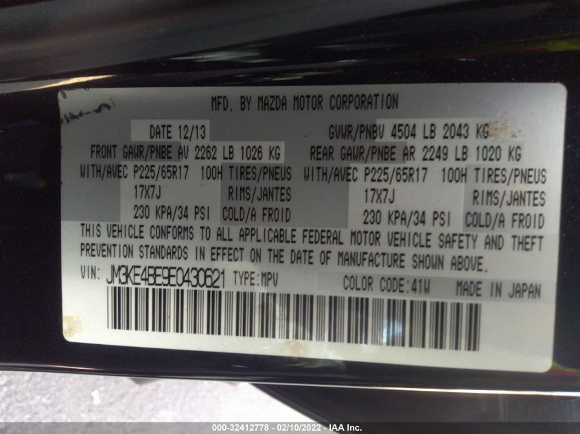 2014 MAZDA CX-5 SPORT JM3KE4BE9E0430621