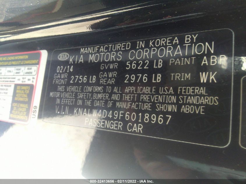 2015 KIA K900 LUXURY KNALW4D49F6018967