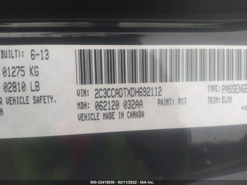 2013 CHRYSLER 300 300C JOHN VARVATOS 2C3CCADTXDH692112
