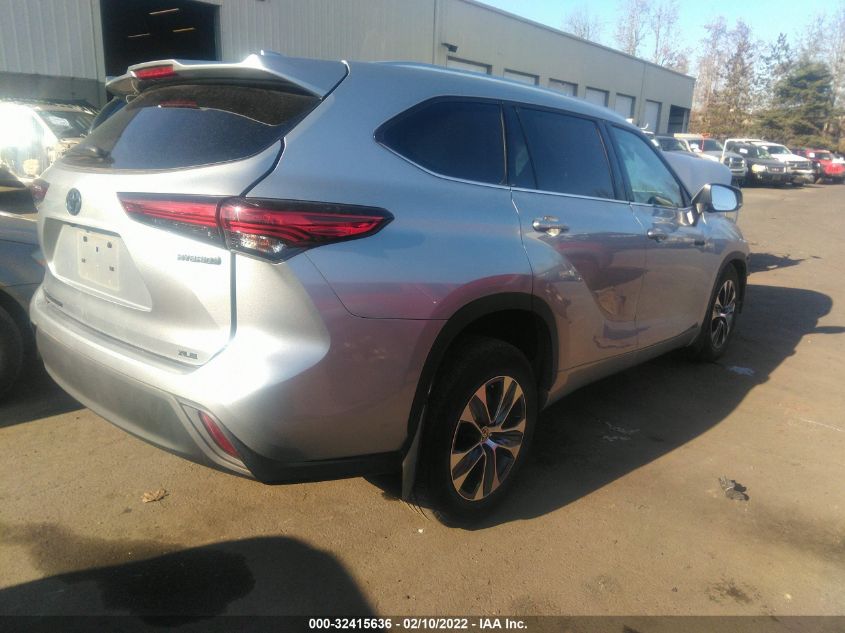 2021 TOYOTA HIGHLANDER HYBRID XLE 5TDHBRCH7MS516183