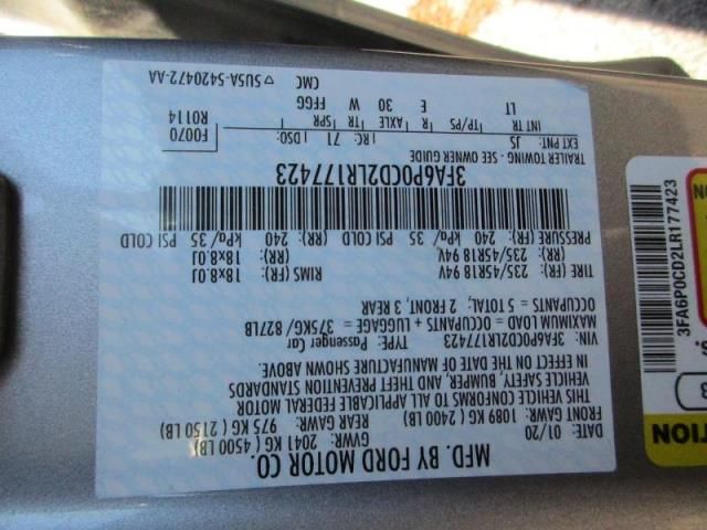 3FA6P0CD2LR177423 2020 FORD FUSION, photo no. 6