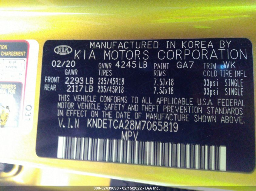 2021 KIA SELTOS SX KNDETCA28M7065819