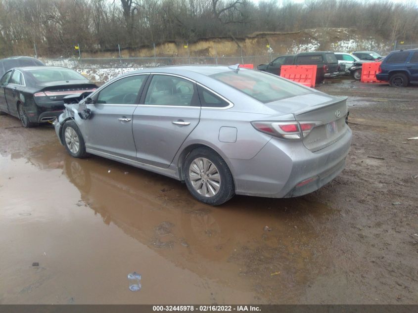 2016 HYUNDAI SONATA HYBRID SE KMHE24L16GA015307