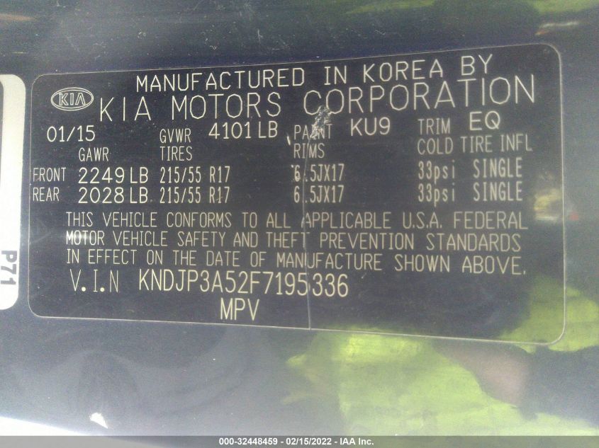 2015 KIA SOUL + KNDJP3A52F7195336