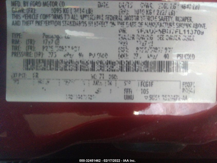 2015 FORD C-MAX HYBRID SEL 1FADP5BU7FL113709